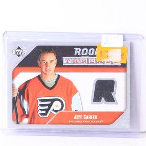 Jeff Carter Upper Deck Rookie Threads Event Used Jersey Card Philadelphia Flyers